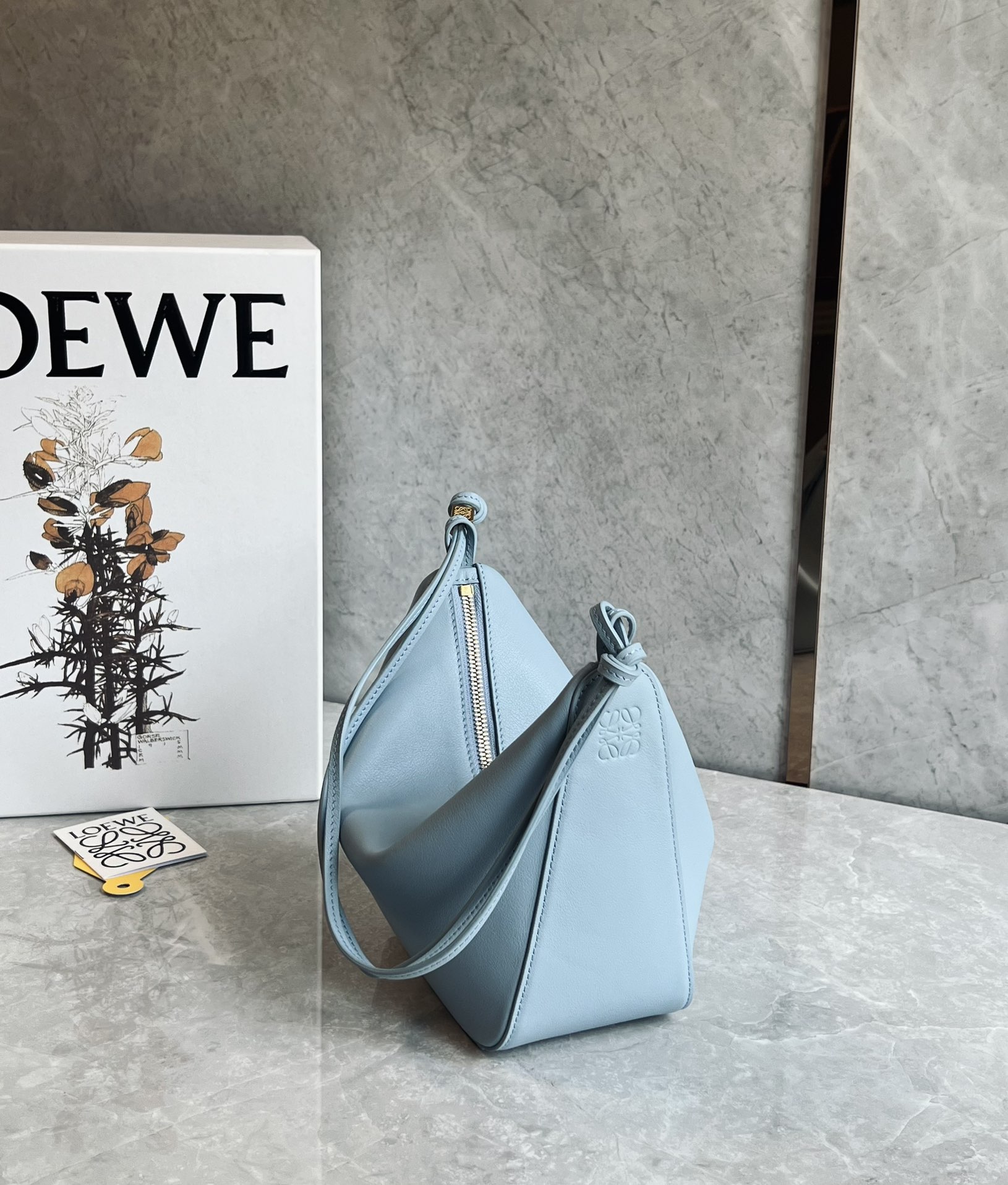 Loewe Mini Hammock Hobo Bag in Classic Calfskin Light Blue